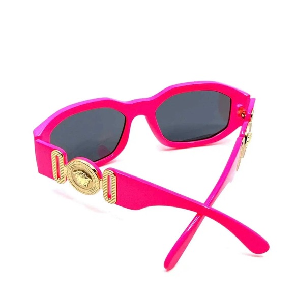 VERSACE EUC Medusa Biggie Square Sunglasses Authentic Pink Gold Designer Luxury main image 11